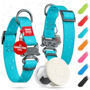 WAUDOG Waterproof Adjustable Dog Collar with QR Tag