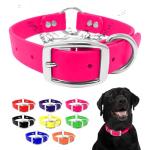 Medium Pink Adjustable Dog Collar with Double Buckle