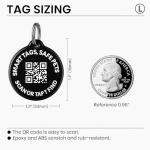 Smart Waterproof QR Code Pet ID Tag – Black