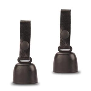 All-Black Dog Bell Set with Leather Strap