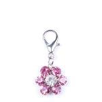 Pink Rhinestone Flower Charm for Pet Collars