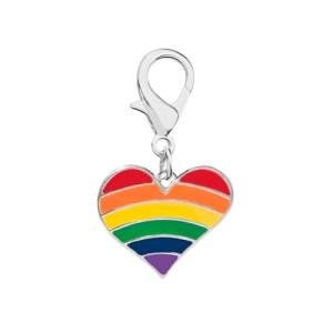 Rainbow Heart Charm for Collar, Bracelets, and Bags