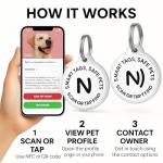 Smart Waterproof QR Code Pet ID Tag – Black