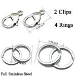 IVIA Stainless Steel Dog Tag Clips - 2 Pack