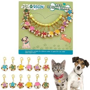 12pcs Flower Beads Pet Collar Bells & Charms