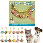 12pcs Flower Beads Pet Collar Bells & Charms