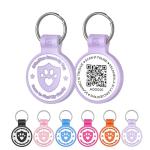 Personalized QR Code Silicone Dog Tags - Purple