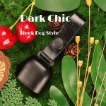 All-Black Dog Bell Set with Leather Strap