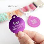 Custom QR Code Pet ID Tag - Round Aluminum