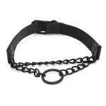 Gothic Black Dog Collar and Leash Set