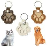Paw Shaped Leather Keychain for Pet Hair