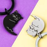 Matching Cat Keychains for Couples and Friends