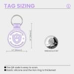 Personalized QR Code Silicone Dog Tags - Purple