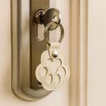 Paw Shaped Leather Keychain for Pet Hair