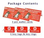 Pet Emergency Alert Key Tag and Wallet Card