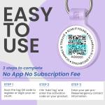 Personalized QR Code Silicone Dog Tags - Purple
