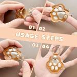 Paw Shaped Leather Keychain for Pet Hair