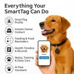 Smart Pet ID Tag with QR Code & Bluetooth