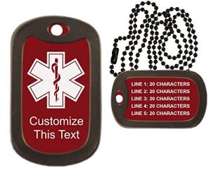 Custom Engraved Medical Alert Dog Tag for Pets