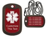 Custom Engraved Medical Alert Dog Tag for Pets