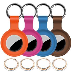 4-Pack Airtag Holder Cases with Keychains - Waterproof