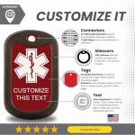 Custom Engraved Medical Alert Dog Tag for Pets