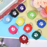 20 Dog Tag Silencers with Rings - White Paw Design