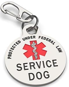 Double-Sided Service Dog ID Tag with Alert Symbol
