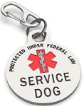Double-Sided Service Dog ID Tag with Alert Symbol