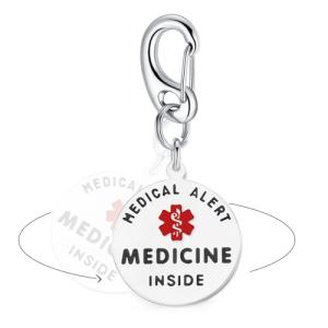 Engraved Stainless Steel Medical Alert Bag Tag