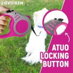LIEVUIKEN Automatic Retractable Dog Leash 10/16 FT