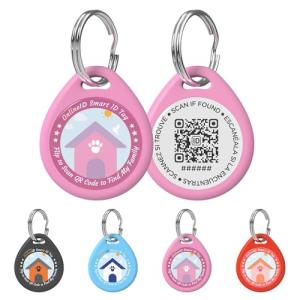 Personalized Pink QR Code Dog ID Tags