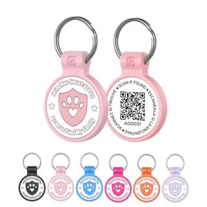 Personalized QR Code Cat Tags - Pink