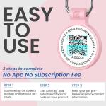 Personalized QR Code Cat Tags - Pink