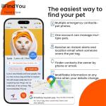 Personalized QR Code Cat Tags - Pink