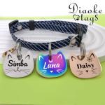 Personalized Stainless Steel Cat ID Tag - Engraved
