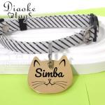 Personalized Stainless Steel Cat ID Tag - Engraved