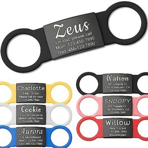 Personalized Silent Pet ID Tags - Black Stainless Steel