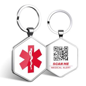 2-Pack QR Medical Alert ID Tag Keychain