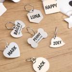 Personalized Stainless Steel Pet ID Tags - Cute Designs