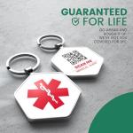 2-Pack QR Medical Alert ID Tag Keychain
