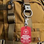 Personalized Medical Alert Luggage Tag with Zipper Pull
