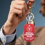 Personalized Medical Alert Luggage Tag with Zipper Pull