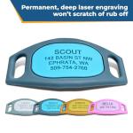 Personalized Silent Dog Tag for Collars - Purple