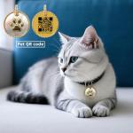 Personalized 18K Gold Plated QR Code Pet ID Tags