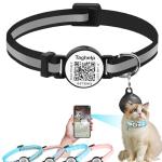 Personalized Reflective Cat Collar with QR Code Bell