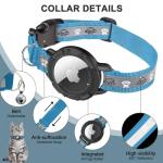 Reflective Cat Collar with AirTag Holder and Bell