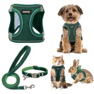 GAMUDA Soft Mesh Pet Harness and Leash Set