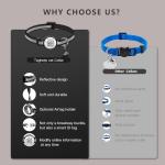 Personalized Reflective Cat Collar with QR Code Bell