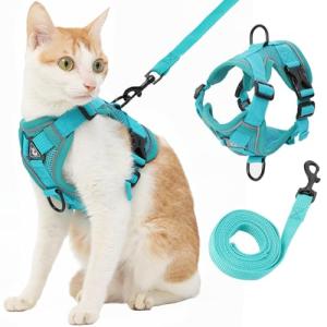 Adjustable Reflective Cat Harness and Leash Set